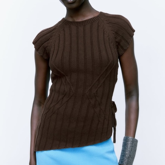 ZARA Ribbed Sweater Top - Picture 3 of 7